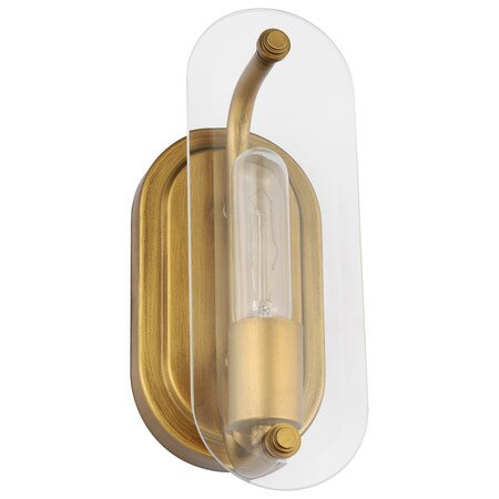 Nuvo Teton 1-Light Vanity, E26 60W, Natural Brass, Clear Beveled 60/7711